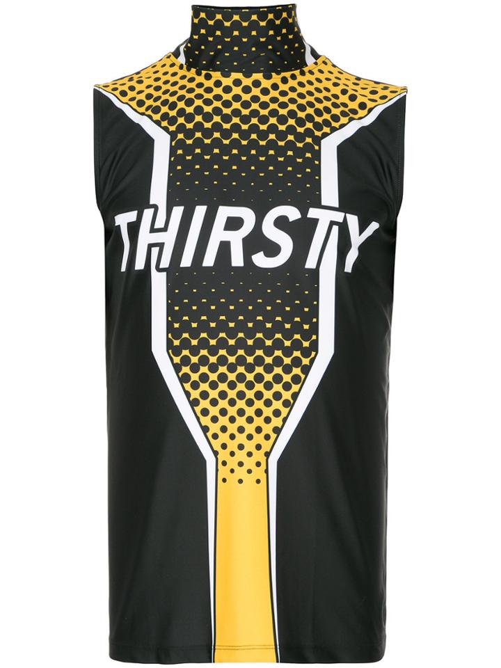 Strateas Carlucci Thirsty Slogan Tank Top - Black