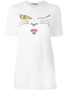 Ermanno Scervino Cat Print T-shirt, Size: 44, White, Cotton