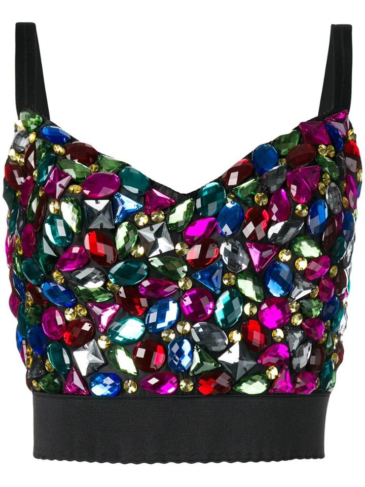 Dolce & Gabbana Embellished Corset-style Top - Black