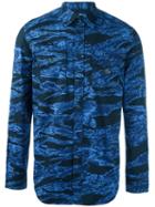 Diesel Camouflage Print Shirt, Men's, Size: Medium, Black, Cotton