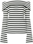 P.a.r.o.s.h. Striped Off The Shoulder Sweater - White