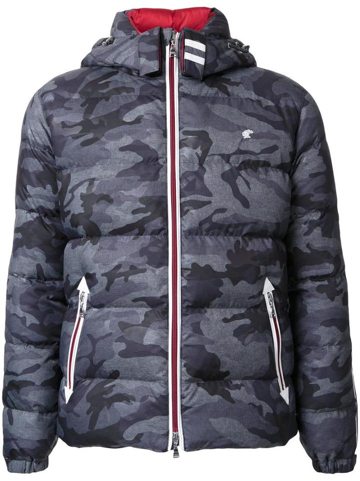 Loveless Camouflage Print Padded Jacket, Men's, Size: 2, Grey, Nylon/polyester