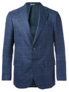 Fashion Clinic Timeless - Plaid Blazer - Men - Silk/linen/flax/viscose/virgin Wool - 56, Blue, Silk/linen/flax/viscose/virgin Wool