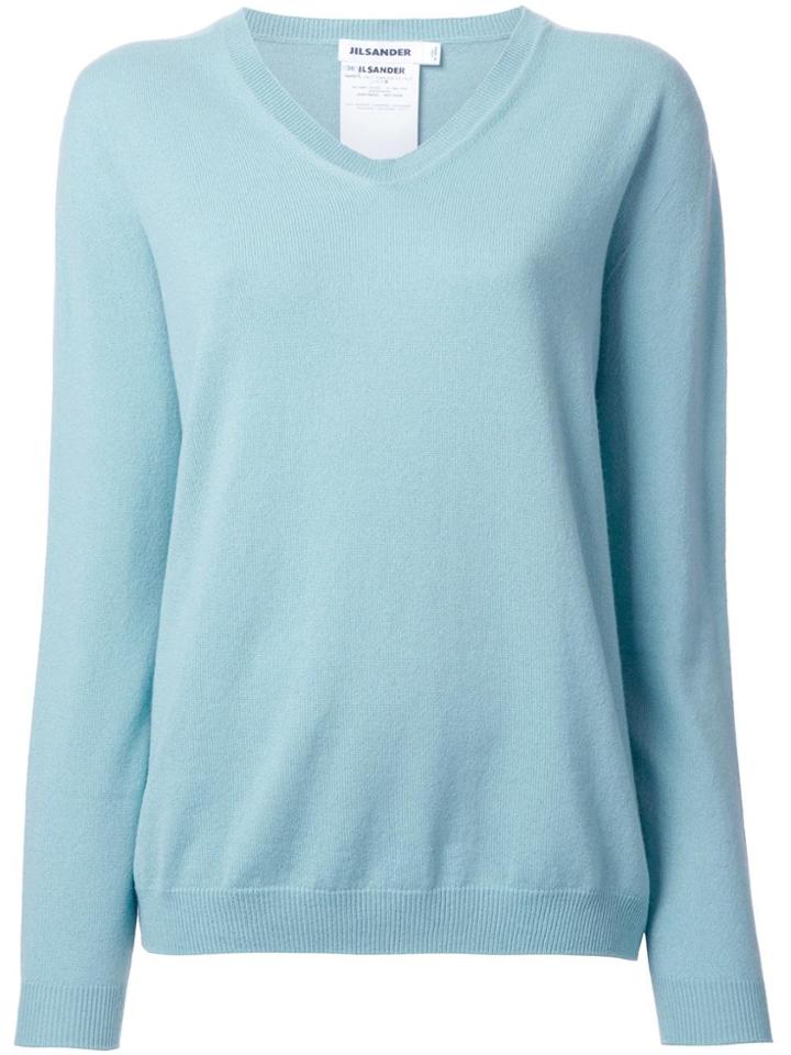 Jil Sander Cashmere V-neck Jumper - Green