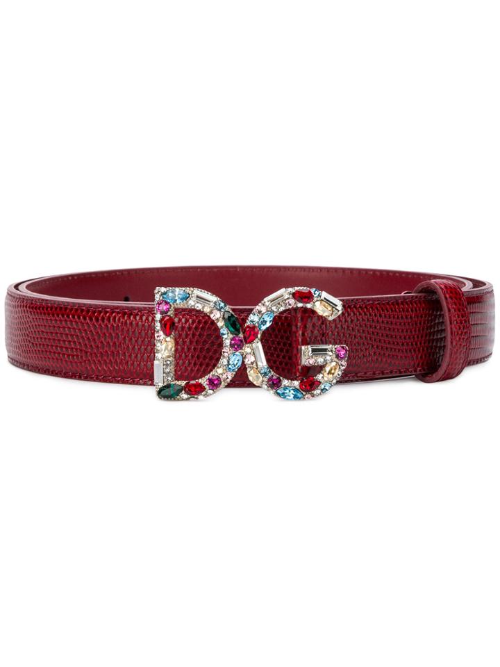 Dolce & Gabbana Logo Belt - Pink & Purple