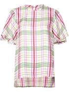 Prabal Gurung Plaid Print Blouse - White