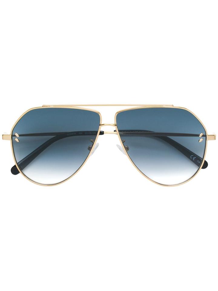 Stella Mccartney Eyewear Metal Frame Aviators - Metallic