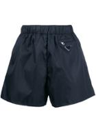 Prada Puff Logo Shorts - Blue