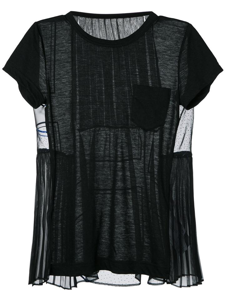 Sacai - Classic Top - Women - Linen/flax/polyester - 2, Women's, Black, Linen/flax/polyester