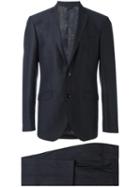 Etro Notched Lapel Formal Suit, Men's, Size: 48, Blue, Viscose/wool