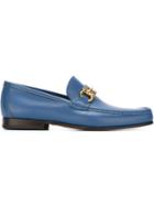 Salvatore Ferragamo Gancini Bit Loafers, Men's, Size: 6, Blue, Calf Leather/leather