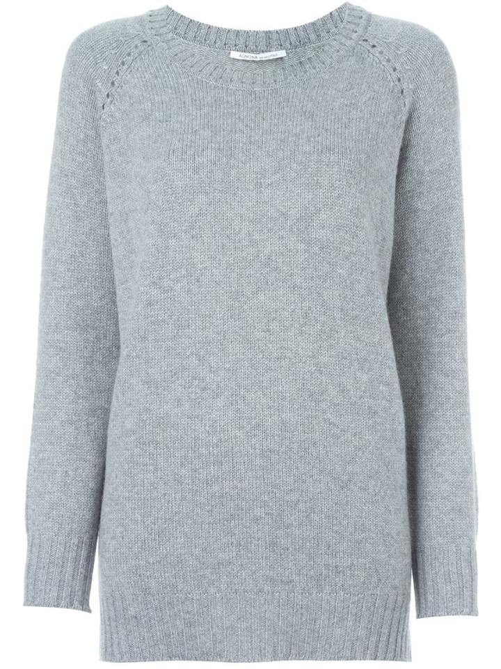 Agnona Cashmere Scoop Neck Jumper, Women's, Size: 38, Grey, Cashmere