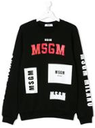 Msgm Kids Teen Printed Sweatshirt - Black
