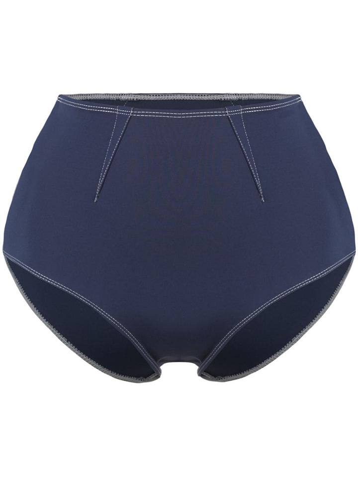 Jonathan Simkhai High Waisted Darted Bikini Bottoms - Blue