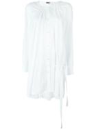 Ann Demeulemeester Long Pleated Shirt, Women's, Size: 36, White, Cotton