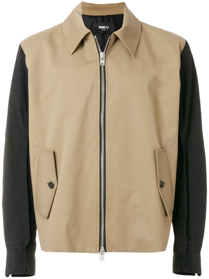Yang Li Contrast Sleeve Jacket - Brown