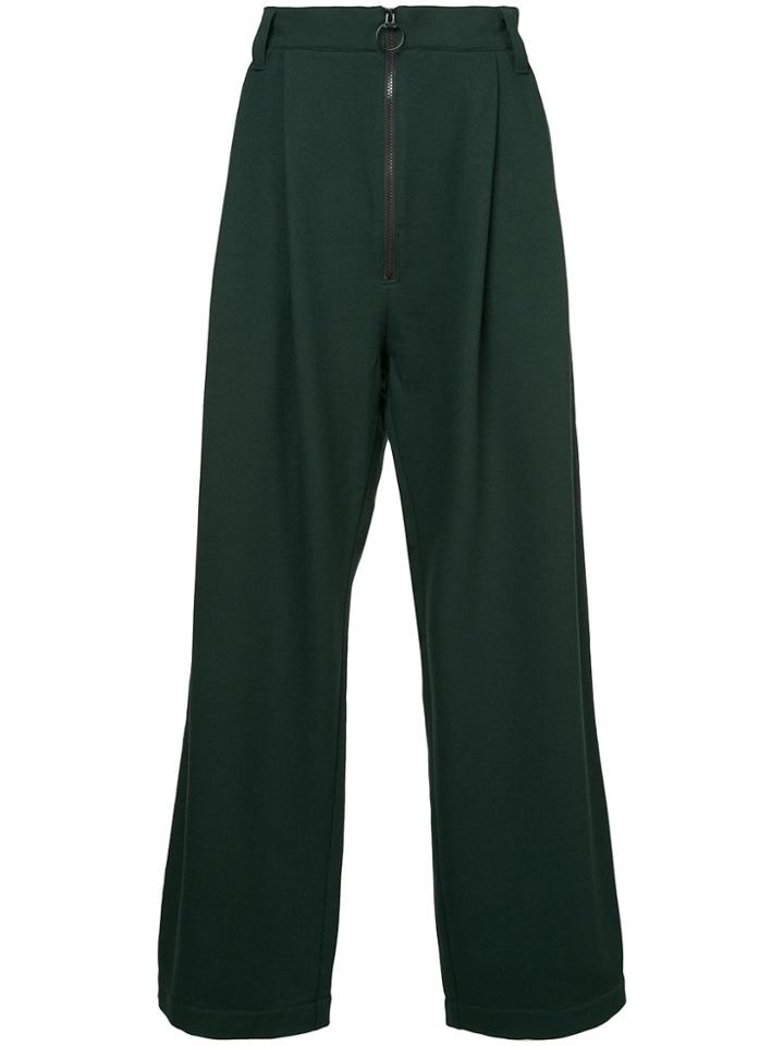 Ex Infinitas Zipped Wide Leg Trousers - Black