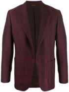 Ermenegildo Zegna Striped Wool Blazer - Red