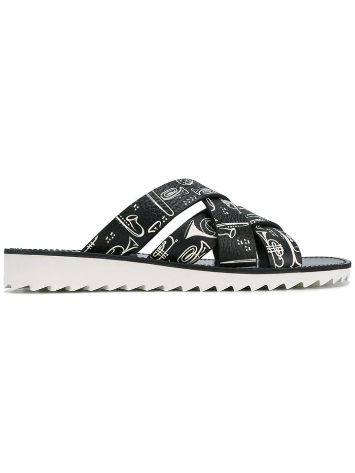 Dolce & Gabbana Music Printed Sandals - Black