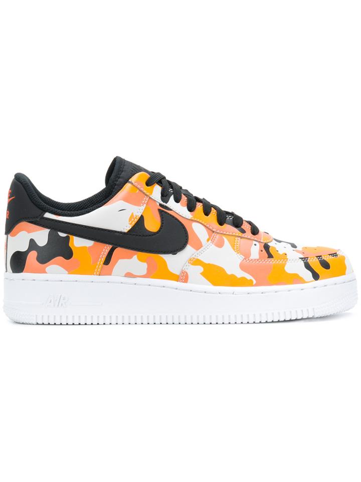 Nike Air Force 1 '07 Lv8 Camo Sneakers - Yellow & Orange