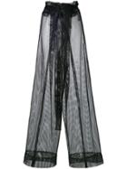 Demoo Parkchoonmoo Mesh Flared Trousers - Black