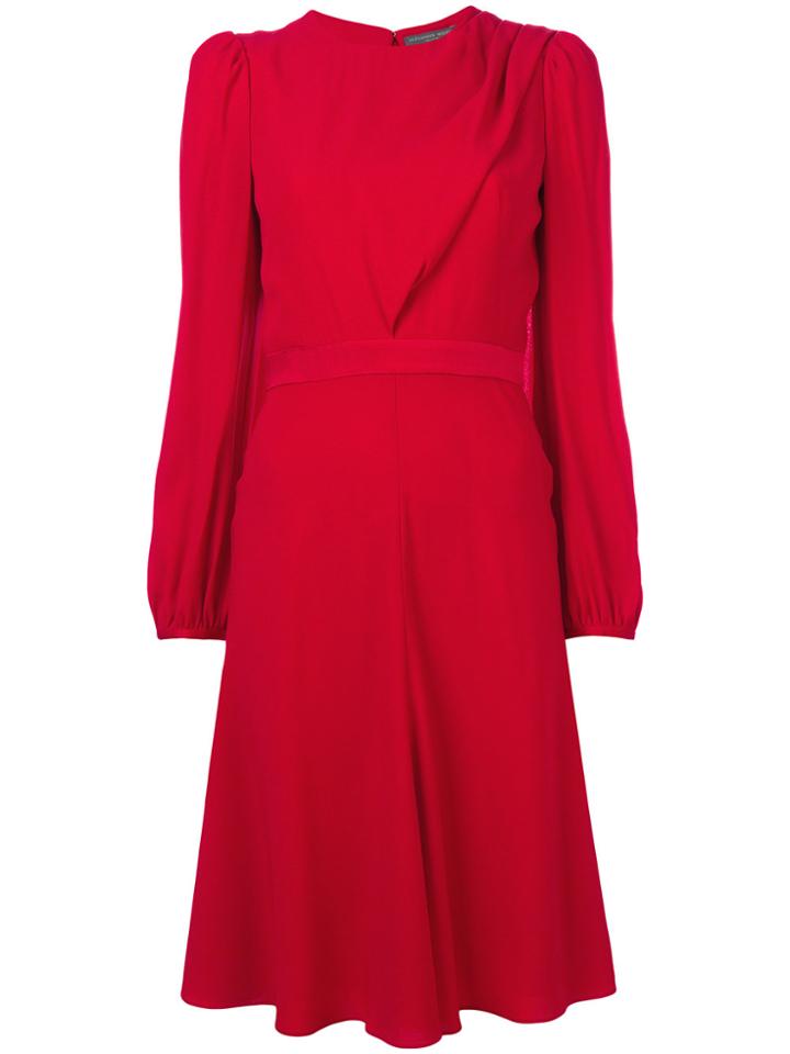 Alexander Mcqueen Draped Back Dress - Red