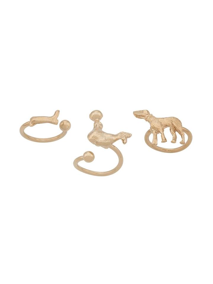 Marni Animal Rings - Set Of 3 - Gold