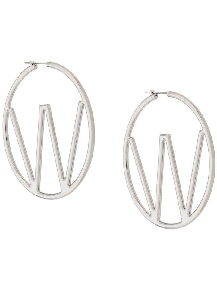 Off-white Silver-tone Hoop Earrings