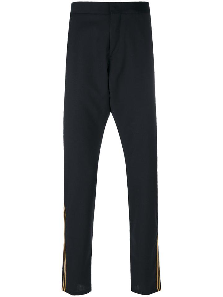 Roberto Cavalli - Grosgrain Trim Pants - Men - Cotton/viscose/virgin Wool - 48, Black, Cotton/viscose/virgin Wool