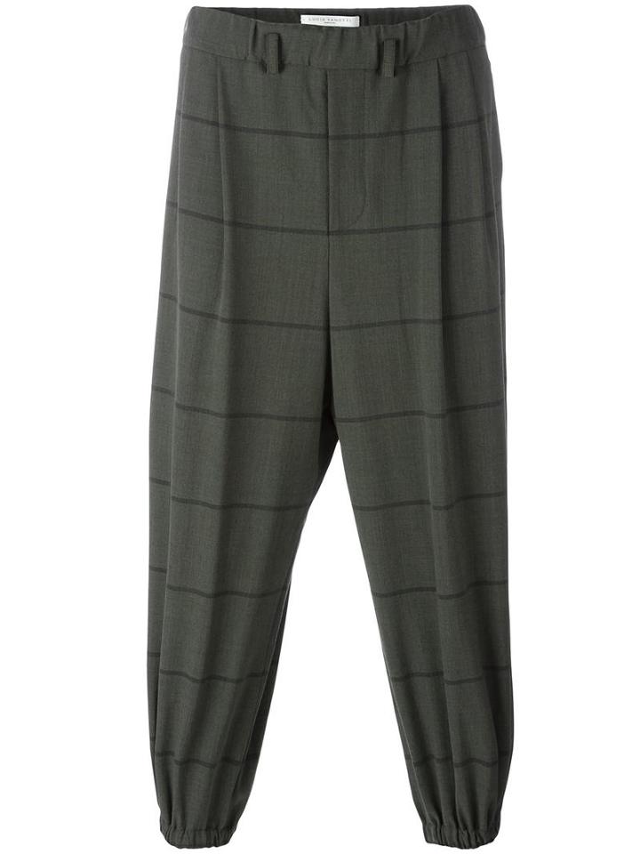 Lucio Vanotti Striped Elasticated Trousers, Men's, Size: 4, Green, Polyester/wool/spandex/elastane/cotton