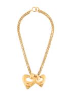 Chanel Vintage Chanel Chain Heart Motif Necklace - Gold