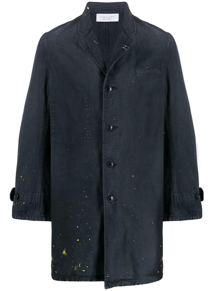 John Elliott Paint Splatter Coat - Black
