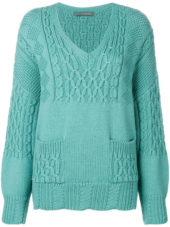 Alberta Ferretti Chunky Knit Jumper - Blue