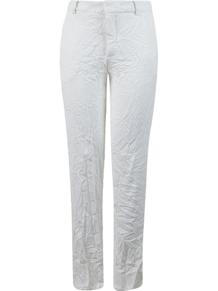 Uma Raquel Davidowicz - Wrinkled Trousers - Women - Polyester/spandex/elastane - 44, White, Polyester/spandex/elastane