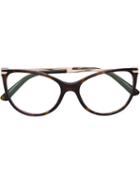 Bulgari Cat Eye Glasses, Brown, Acetate/metal Other