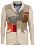 Junya Watanabe Comme Des Garçons Man Patchwork Blazer, Men's, Size: Large, Nude/neutrals, Cotton/hemp/linen/flax/wool