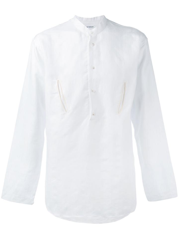 Classic Plain Shirt - Men - Cotton/linen/flax - 48, White, Cotton/linen/flax, Umit Benan
