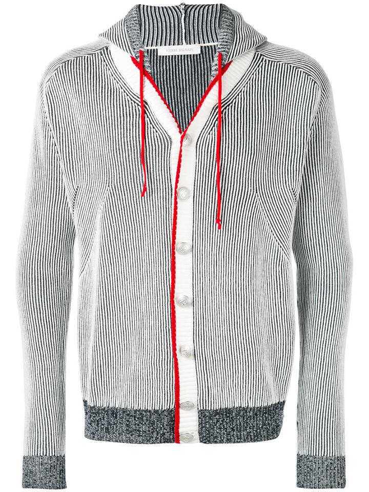 Pierre Balmain - Striped Hooded Jacket - Men - Cotton - 52, White, Cotton