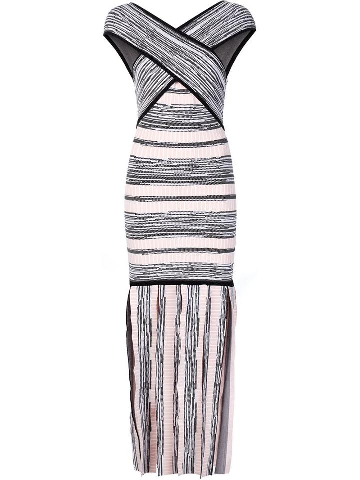 Christian Siriano Crossed Frilled Long Dress