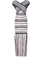 Christian Siriano Crossed Frilled Long Dress