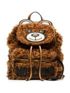 Moschino Brown Teddy Bear Shearling Backpack