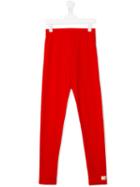 Moschino Kids - Logo Print Leggings - Kids - Cotton/spandex/elastane - 14 Yrs, Girl's, Red
