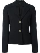 Agnona Two Button Blazer, Women's, Size: 42, Black, Spandex/elastane/cupro/wool