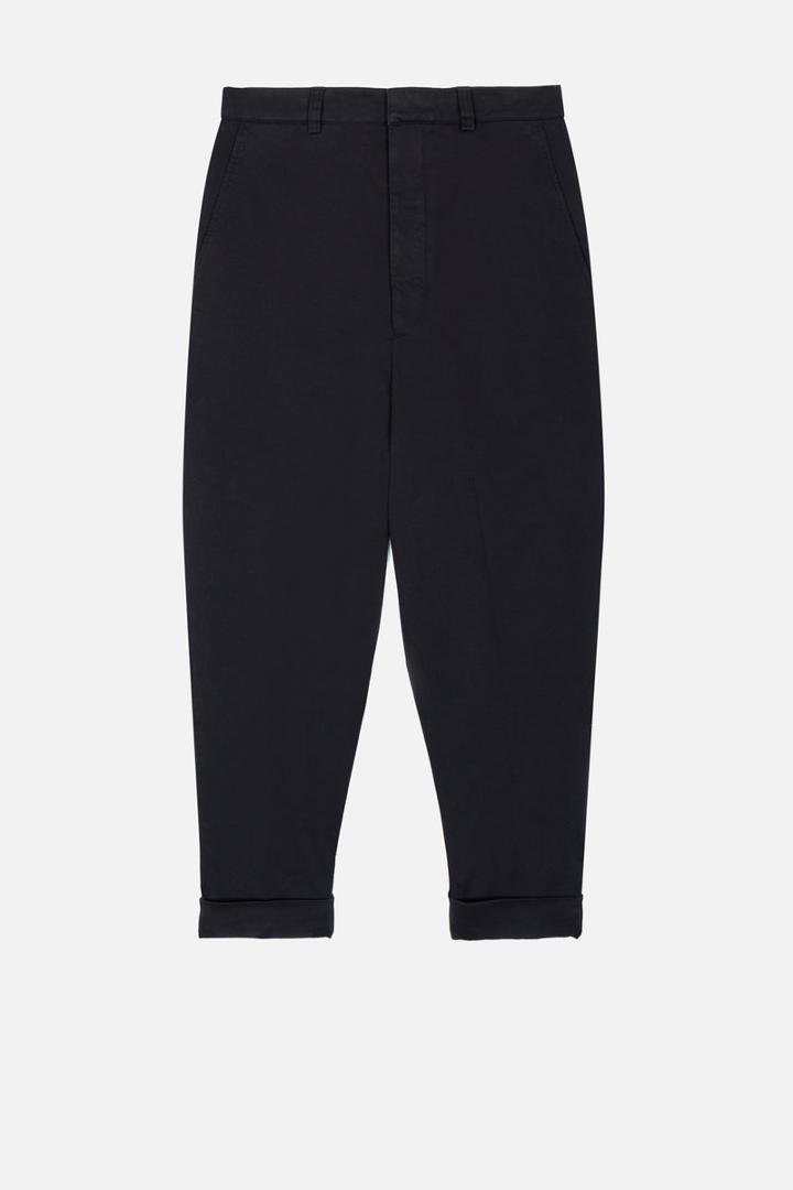 Ami Alexandre Mattiussi Oversize Carrot-fit Trousers, Men's, Size: Xs, Black, Spandex/elastane/cotton