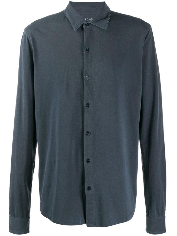 Majestic Filatures Plain Relaxed Fit Shirt - Blue
