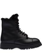 Prada Fur Lined Ankle Boots - Black