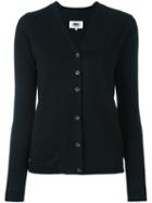 Mm6 Maison Margiela V-neck Cardigan, Women's, Size: Medium, Black, Wool