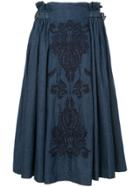Ne Quittez Pas Pleated Mid-length Skirt - Blue
