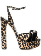 Casadei Leopard Print Sandals - Black