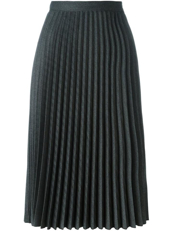Roberto Collina Pleated Skirt, Women's, Size: Medium, Grey, Polyester/spandex/elastane/viscose